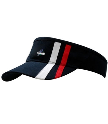 Brushed Heavy Cotton Visor With Stripes On Crown & Peak