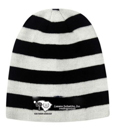 Rolled Down Acrylic Striped Beanie - Toque