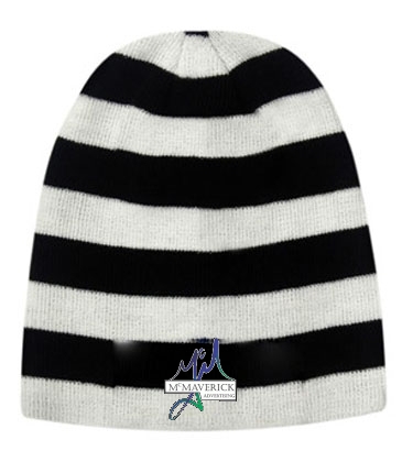Rolled Down Acrylic Striped Beanie - Toque