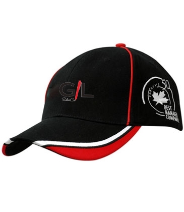 Brushed Heavy Cotton with Crown Piping & Peak Trim/Embroidery