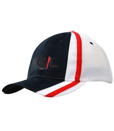 Brushed Heavy Cotton with Mesh Back and Fabric/Mesh Stripes