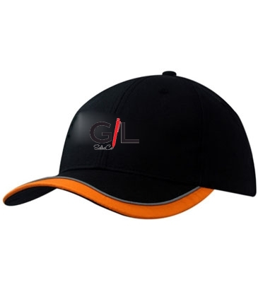 Canvas Cap with Mesh Lining with Peak Trim & Piping