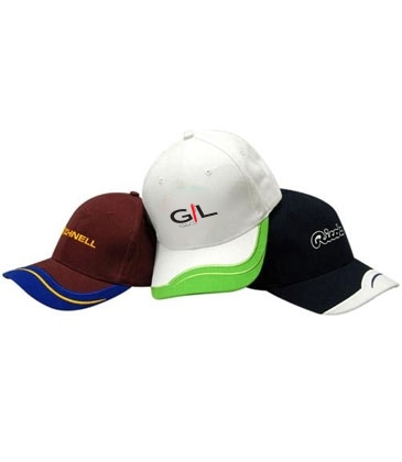 Brushed Heavy Cotton with Peak Insert/Embroidered Lines