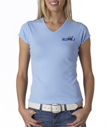 Bella Baby-Rib Short-Sleeve V-Neck Tee