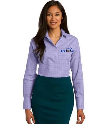 Red House® Ladies Windowpane Plaid Non-Iron Shirt