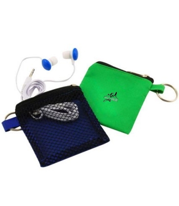 Keychain Pouch with Earbuds