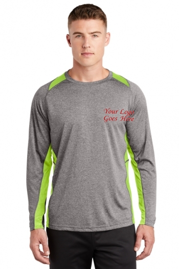 Sport-Tek® Long Sleeve Heather Colorblock Contender™ Tee
