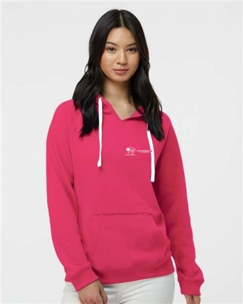 Women's Sueded V-Neck Hooded Sweatshirt