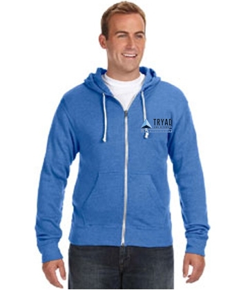 Adult Triblend Full-Zip Fleece Hooded Sweatshirt