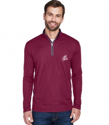 UltraClub Men's Cool & Dry Sport Quarter-Zip Pullover
