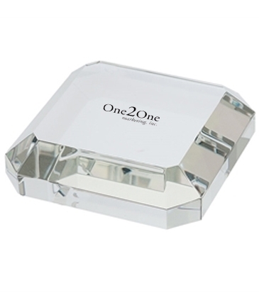 Taranto Square Crystal Paperweight