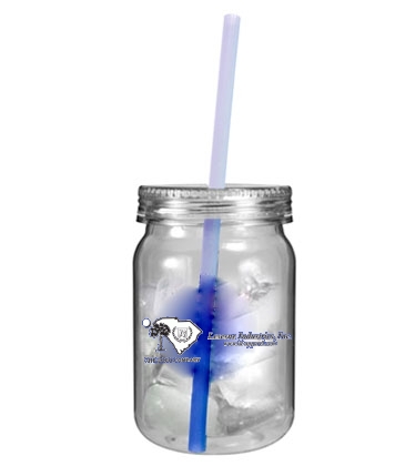 24 oz. Plastic Mason Jar with Mood Straw