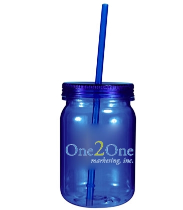 24 oz. Plastic Mason Jar, Full Color Digital