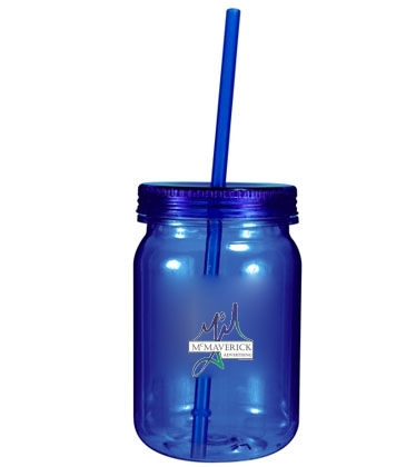 24 oz. Plastic Mason Jar, Full Color Digital