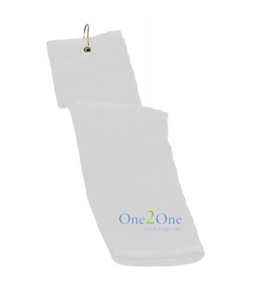 16" x 25" Deluxe White Tukish Trifold Golf Towel