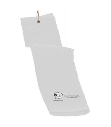 16" x 25" Deluxe White Tukish Trifold Golf Towel