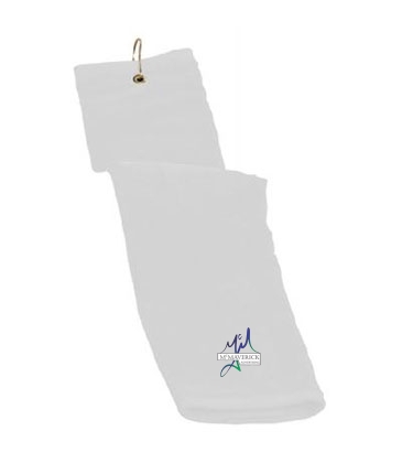 16" x 25" Deluxe White Tukish Trifold Golf Towel