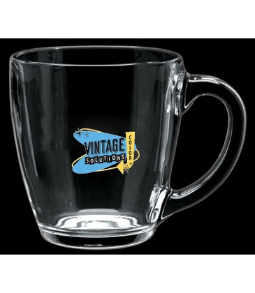 16 oz. Glass Bistro Coffee Mug - Deep Etched