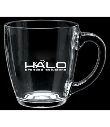 16 oz. Glass Bistro Coffee Mug - Deep Etched