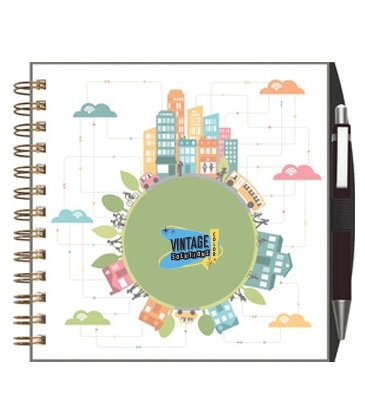 Sq. ClearView NoteBook w/ PenPort & Pen