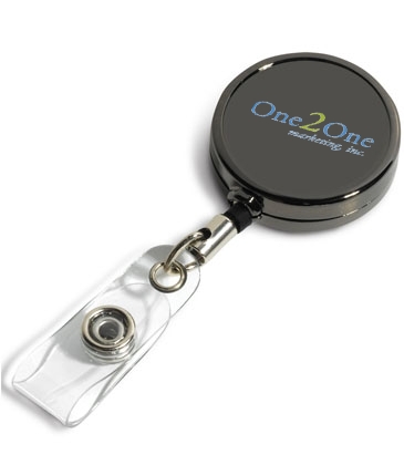 30” Cord Gunmetal Colored Solid Metal Retractable Badge