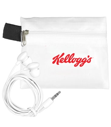 "ZIPTUNE" Mobile Tech Earbud Kit In Zipper Pack Components insert