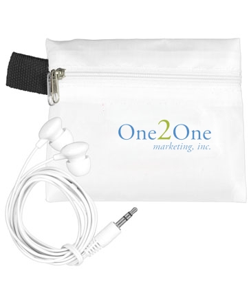 "ZIPTUNE" Mobile Tech Earbud Kit In Zipper Pack Components insert