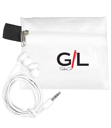 "ZIPTUNE" Mobile Tech Earbud Kit In Zipper Pack Components insert
