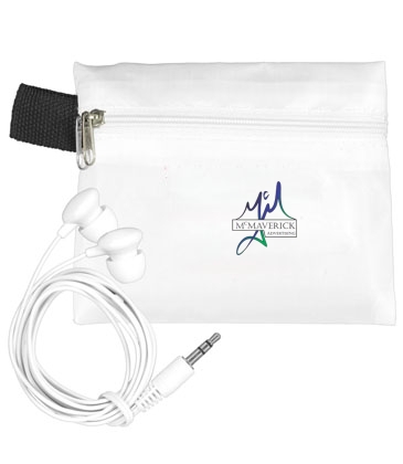 "ZIPTUNE" Mobile Tech Earbud Kit In Zipper Pack Components insert