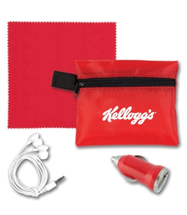Mobile Tech Car Accessory Kit with Microfiber Cleaning Cloth.