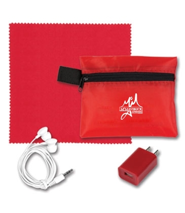 Tech Travel Accessory Kit with Microfiber Cleaning Cloth