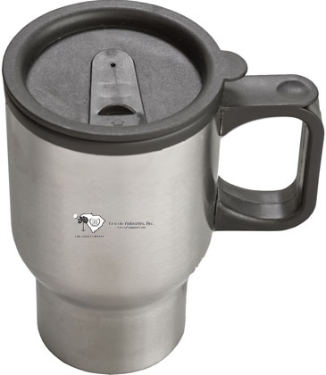 (16 oz.) Stainless Steel Sculptured Travel Mug