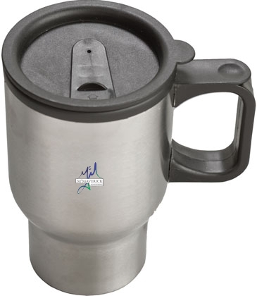 (16 oz.) Stainless Steel Sculptured Travel Mug