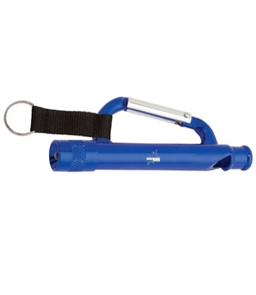 Carabiner Flashlight/Whistle with Strap