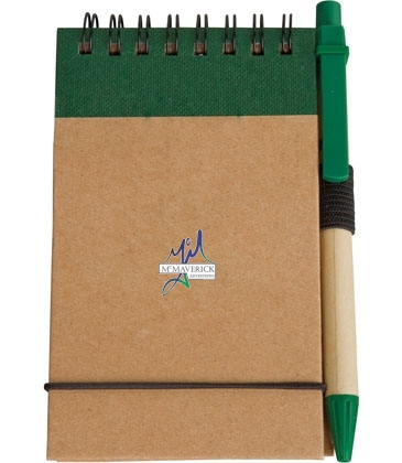 Eco Pocket Jotter with Eco Paper Barrel Pen