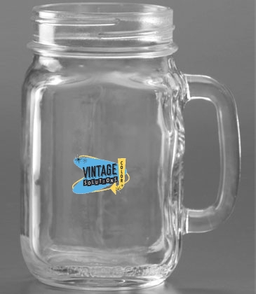 16 oz. Handled Jar - Deep Etched