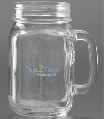 16 oz. Handled Jar - Deep Etched