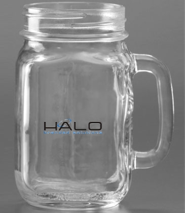 16 oz. Handled Jar - Deep Etched