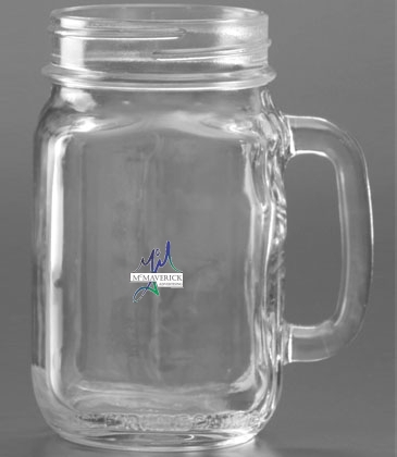 16 oz. Handled Jar - Deep Etched