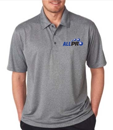 UltraClub Adult Cool & Dry Elite Micro-Poly Heathered Polo