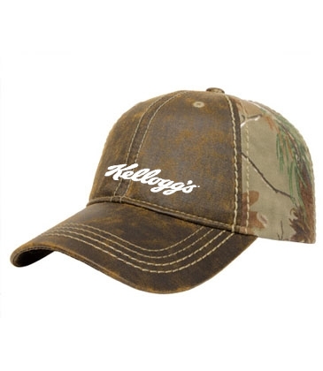 Faux Leathered Poly/Cotton Camo Cap