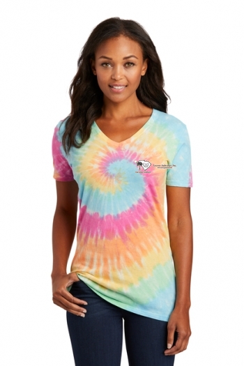 Port & Company® Ladies Tie-Dye V-Neck Tee