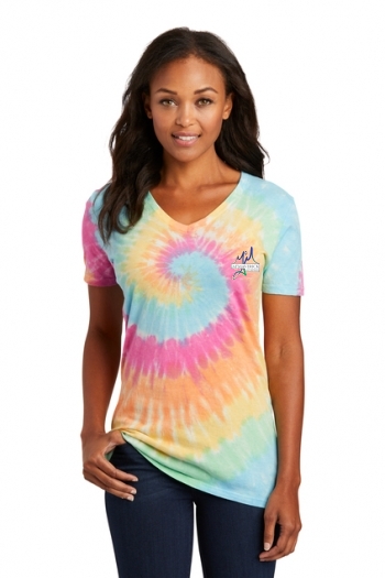 Port & Company® Ladies Tie-Dye V-Neck Tee
