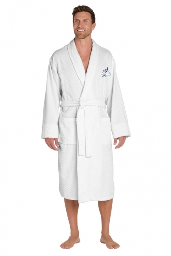 Port Authority® Checkered Terry Shawl Collar Robe