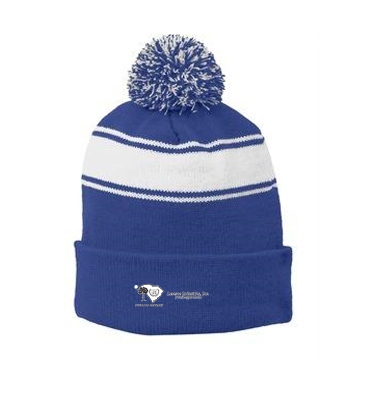 Sport-Tek® Stripe Pom Pom Beanie
