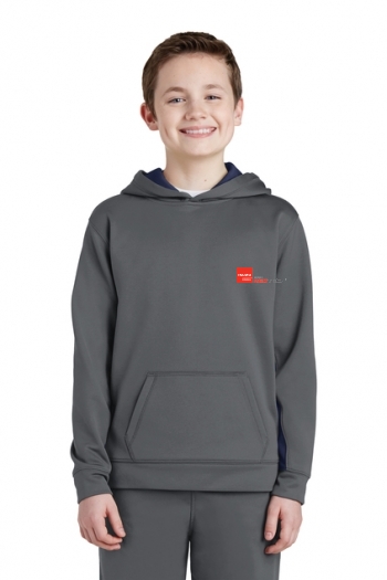 Sport-Tek® Youth Sport-Wick® Fleece Colorblock Hooded Pullov