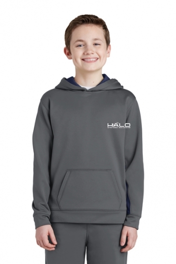 Sport-Tek® Youth Sport-Wick® Fleece Colorblock Hooded Pullov