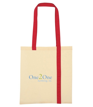 Striped Economy Cotton Canvas Tote Bag