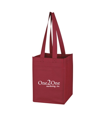 Non-Woven 4 Bottle Wine Tote Bag