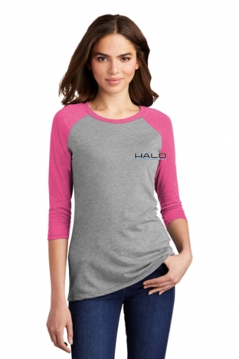 District Made® Ladies Perfect Tri® 3/4-Sleeve Raglan